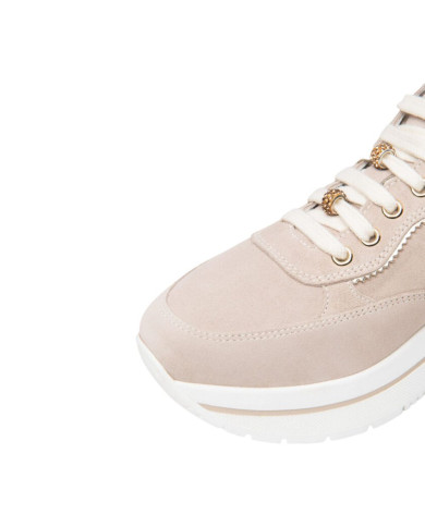 SNEAKERS NEROGIARDINI DONNA VELOUR COL.FEMMEETOILE COL.SATURNT.BRILL COL.PLATINO E615200D/677