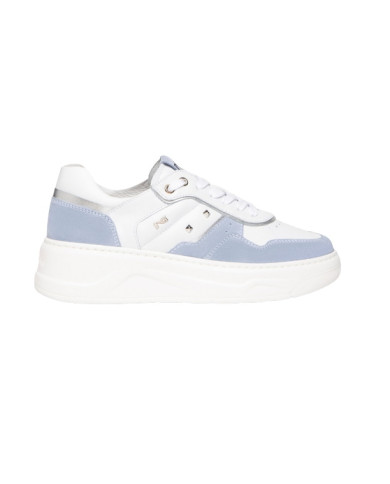 SNEAKERS NEROGIARDINI DONNA VELOUR FIORDALISO SKIPPER BIANCO OXIGEN ARGENTO E306563D/623