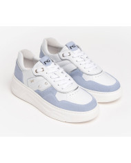SNEAKERS NEROGIARDINI DONNA VELOUR FIORDALISO SKIPPER BIANCO OXIGEN ARGENTO E306563D/623