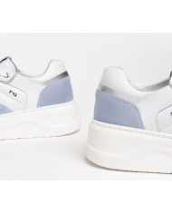 SNEAKERS NEROGIARDINI DONNA VELOUR FIORDALISO SKIPPER BIANCO OXIGEN ARGENTO E306563D/623