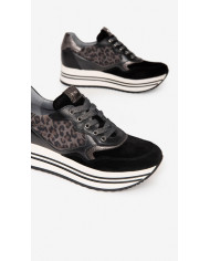 SNEAKERS NEROGIARDINI DONNA VELOUR NERO ROCK SAND I205278D/100