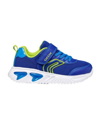 SNEAKERS GEOX BAMBINO JUNIOR J ASSISTER B. C - MESH+DBK STA ROYAL/LIME J45DZC 014CE C4344