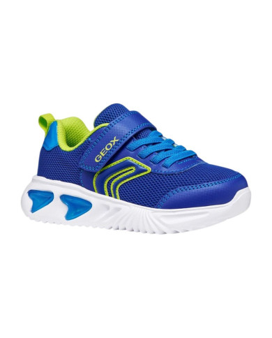 SNEAKERS GEOX BAMBINO JUNIOR J ASSISTER B. C - MESH+DBK STA ROYAL/LIME J45DZC 014CE C4344