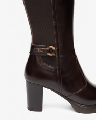 STIVALI NEROGIARDINI DONNA MANOLETE T.DI MORO ELASTICO T.MORO  PU.LESINA TACCO 7CM I514601D/300