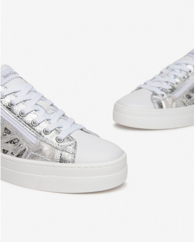 SNEAKERS NEROGIARDINI DONNA ZIP+LACCI WHITE E409930D/707