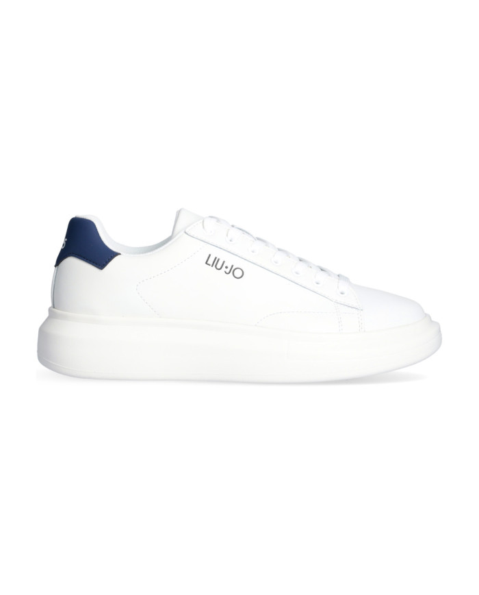 SNEAKERS LIU JO UOMO BIG 01 - SNEAKER LEATHER WHITE/BLUE 7B4027PX474S1018