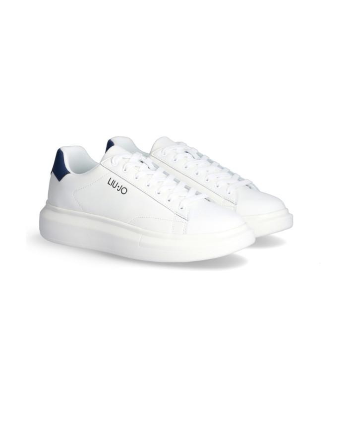 SNEAKERS LIU JO UOMO BIG 01 - SNEAKER LEATHER WHITE/BLUE 7B4027PX474S1018
