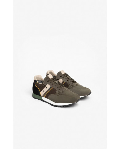 SNEAKERS NEROGIARDINI UOMO CAMOSCIO COLORADO BOSCO TOMAIA DALLAS OLIVA SAUVAGE IVORY I202520U/503