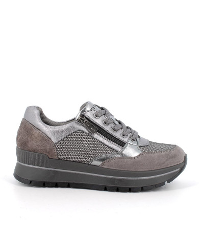 SNEAKERS  IGI&CO DONNA GRIGIO/LAMINATO ZIP + LACCI 6673833