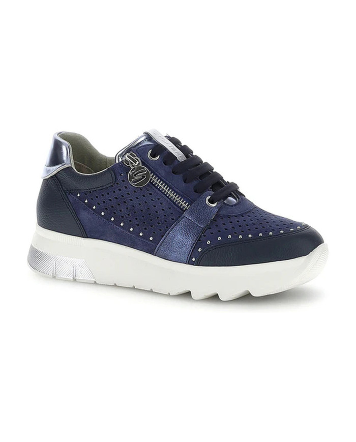 SNEAKERS STONEFLY DONNA SPOCK 47 ZIP SUE/NAP/LAMINATED DARK DENIM/STERLING MTL 223579 EC0