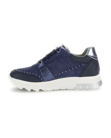 SNEAKERS STONEFLY DONNA SPOCK 47 ZIP SUE/NAP/LAMINATED DARK DENIM/STERLING MTL 223579 EC0