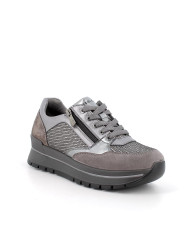 SNEAKERS  IGI&CO DONNA GRIGIO/LAMINATO ZIP + LACCI 6673833