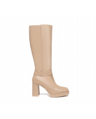 STIVALE CON TACCO NEROGIARDINI DONNA IN PELLE COLORE TORTORA TACCO 9CM I308930D/406