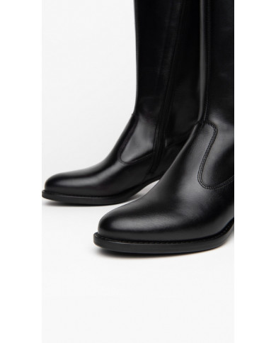 STIVALE CON TACCO NEROGIARDINI DONNA IN PELLE NERO ZIP 117561D/100