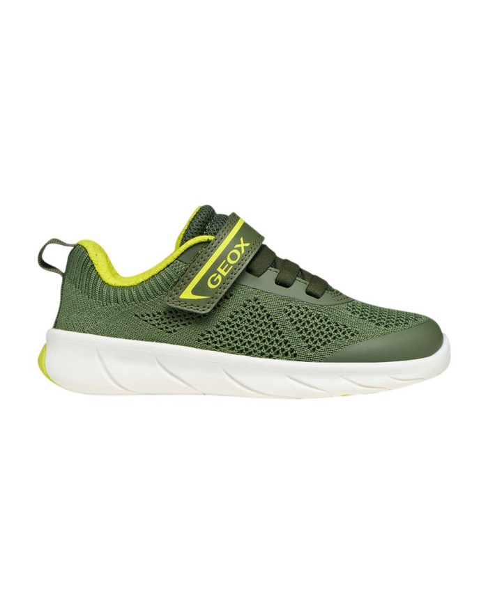 SNEAKERS GEOX BAMBINO JUNIOR  MILITARY/LIME J FOOT-RUN  J65PDB 06K9J C0914