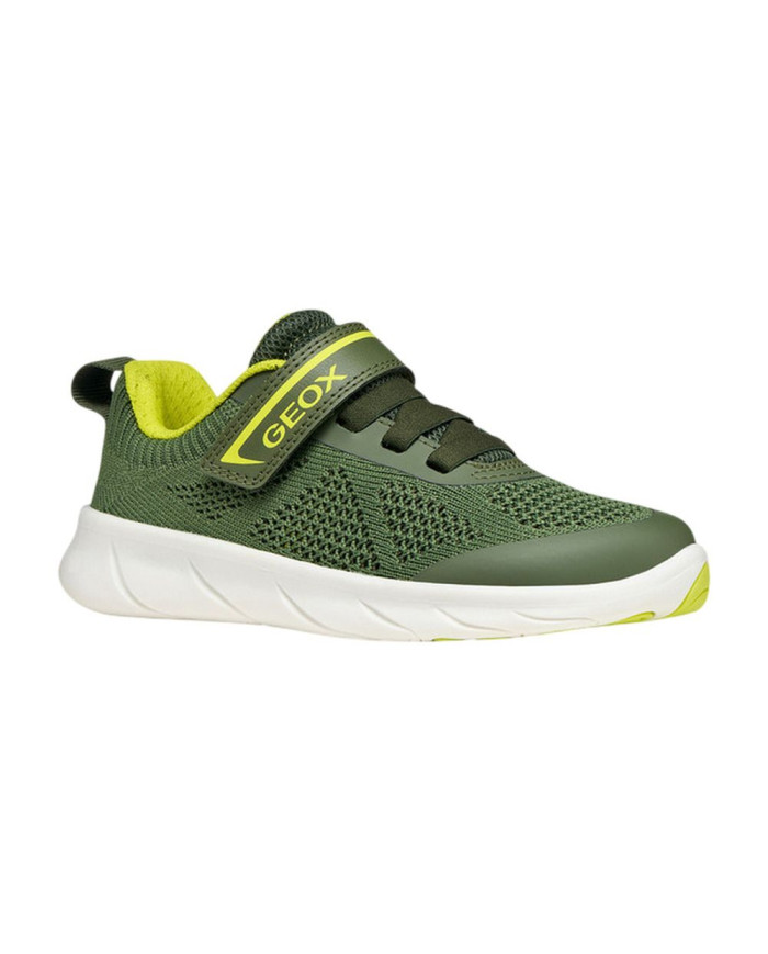 SNEAKERS GEOX BAMBINO JUNIOR  MILITARY/LIME J FOOT-RUN  J65PDB 06K9J C0914