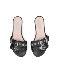 CIABATTE DONNA SANDY 12 - SLIPPER CALF BLACK SA6157P010222222