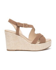 SANDALI CON ZEPPA NEROGIARDINI DONNA VELOUR MOU PU.MALFA E616020D/442