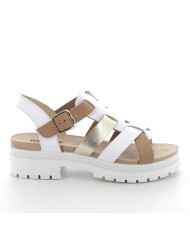 SANDALO CON TACCO IGI&CO VITEL. SCIROCCO BIANCO/BEIGE TACCO 3,7CM 7672100
