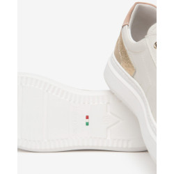 SNEAKERS NEROGIARDINI DONNA VELVET OSSO 0100 ZOUK IVORY VELOUR CAMEL VELOUR PHARD PU.RIO E615285D/713 