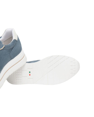 SNEAKERS NEROGIARDINI DONNA VELOUR AVIO VELVET OSSO T.BRILL PLATINO  TR CORVARA E615200D/203
