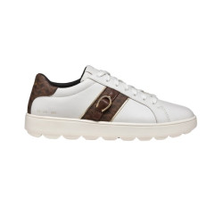 SNEAKERS GEOX DONNA SPHERICA ECUB-1 BIANCO/MARRONE SCURO D46WEA 08504 C0356