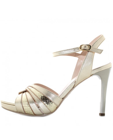 SANDALO CON TACCO NEROGIARDINI DONNA ETOILE MIELE ORO E116501DE/418