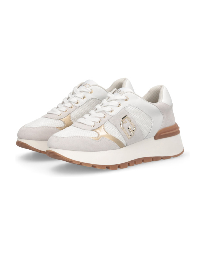 SNEAKERS LIU JO DONNA AMAZING 43 BIS - SNEAKER COW SUEDE/MESH WHITE BA6031PX02701111