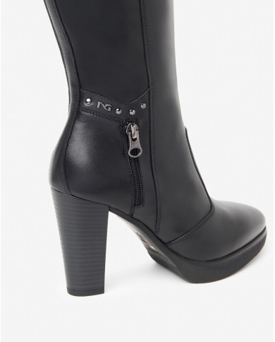 STIVALI NEROGIARDINI DONNA IN PELLE GUANTO NERO PU.ALTILIA TACCO 9,5CM I411730D/100