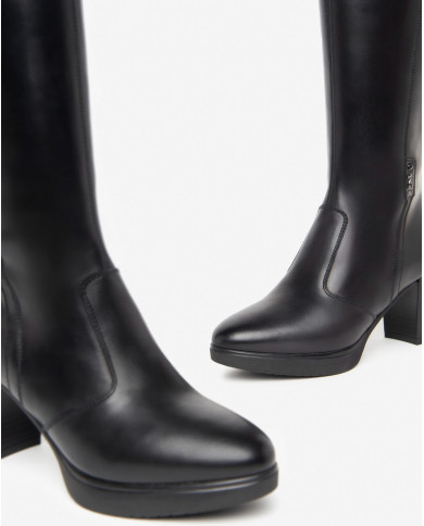 STIVALI NEROGIARDINI DONNA IN PELLE GUANTO NERO PU.LESINA TACCO 7CM I411720D/100