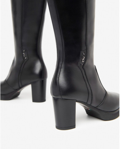 STIVALI NEROGIARDINI DONNA IN PELLE GUANTO NERO PU.LESINA TACCO 7CM I411720D/100