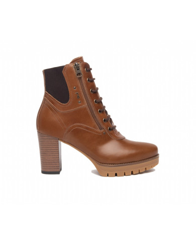 TRONCHETTI  NEROGIARDINI DONNA IN PELLE COLORE CUOIO TACCO 8 CM I308971D/400