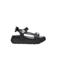 SANDALO CON ZEPPA NEROGIARDINI DONNA TAMIGI NERO T.BRILL ANTRACITE TR VENEZIA 8066 LIGH 4CM  E410707D/100
