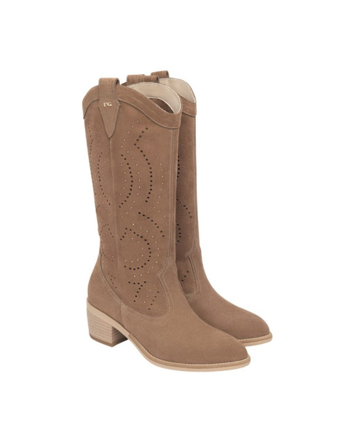 STIVALI CON TACCO NEROGIARDINI DONNA VELOUR MOU TR BASILEA 828 NATURALE E615122D/442