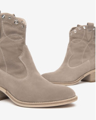 TRONCHETTO NEROGIARDINI DONNA VELOUR CRETA TR BASILEA 828 NATURALE TACCO 4,5CM E512705D/451