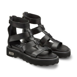 SANDALO CON ZEPPA CULT DONNA ZIGGY 3290 W LEATHER BLACK CLW329000