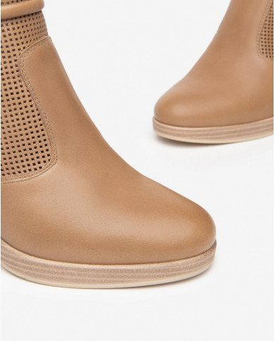 TRONCHETTO NEROGIARDINI DONNA PELLE COLORE CUOIO TACCO 7,5CM E409730D/400