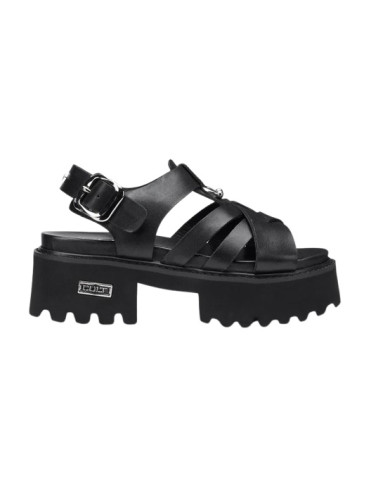 SANDALO CON ZEPPA CULT DONNA CHER 4535 SANDAL W LEATHER BLACK CLW453500