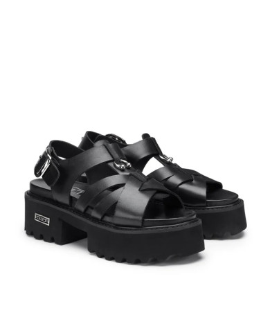 SANDALO CON ZEPPA CULT DONNA CHER 4535 SANDAL W LEATHER BLACK CLW453500