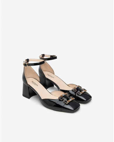 DECOLLETE' NEROGIARDINI DONNA PELLE NERO TACCO5,5CM E409480D/100