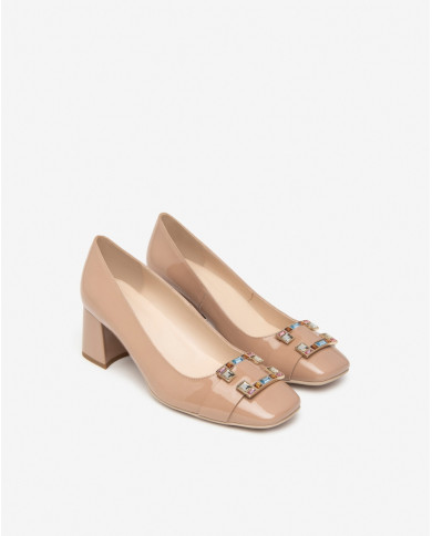 DECOLLETE' NEROGIARDINI VERNICE NUDO TACCO 5,5CM E409481D/626