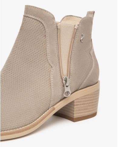 STIVALETTI CON TACCO NEROGIARDINI DONNA VELOUR CRETA VELOUR CRETA TR BASILEA 828 NATURALE TACCO 5CM E615120D/451 