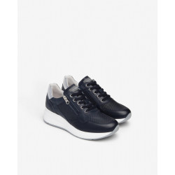 SNEAKERS NEROGIARDINI DONNA PELLE BLU ZIP E409840D/200