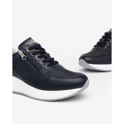SNEAKERS NEROGIARDINI DONNA PELLE BLU ZIP E409840D/200