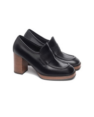 MOCASSINI CON TACCO NEROGIARDINI DONNA IN PELLE NERO 8CM I308190D/100