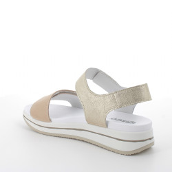 SANDALO CON ZEPPA IGI&CO DONNA NABUK CAPRA BEIGE/BIANCO 5677722