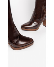 STIVALE CON TACCO NEROGIARDINI DONNA MANOLETE TESTA DI MORO ZEUS T.MORO I205730D/300