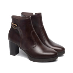 TRONCHETTI NEROGIARDINI DONNA IN PELLE TESTA DI MORO 7CM I308241D/3000