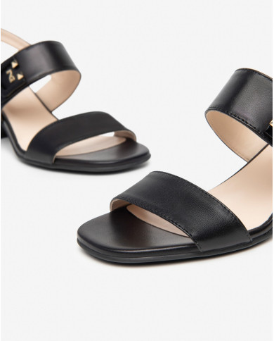 SANDALI CON TACCO NEROGIARDINI DONNA NAPPA PANDORA NERO TPU FEN NEROTACCO ,CM  E410241D/100