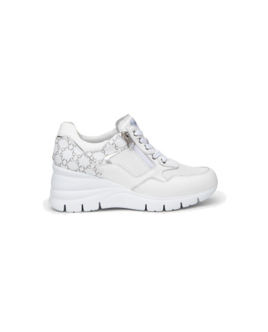 SNEAKERS NEROGIARDINI DONNA PELLE TESSUTO BIANCO E409880D/707